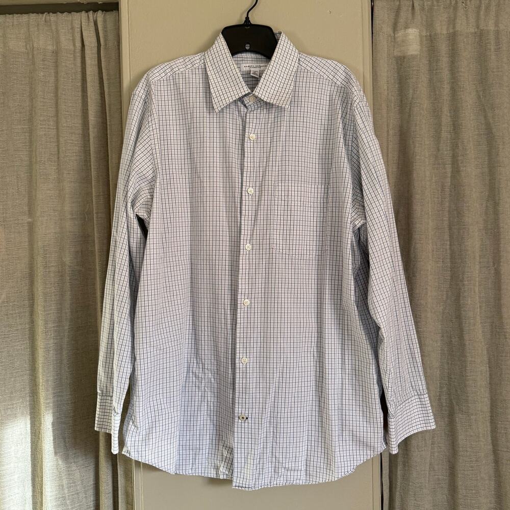 Banana Republic Plaid Dress Shirt | L | White